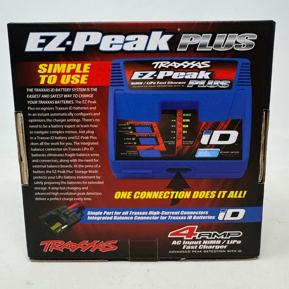 Traxxas EZ-Peak Plus 4 Amp NiMH LiPo Fast Battery Charger with iD 2970 Blue